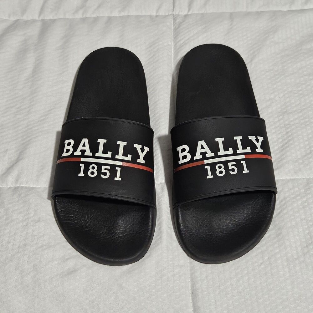 Bally Samuel O Mens Slides Black Size 43 US 10 Slip-on Pool Side Water Resistant - Picture 2 of 13